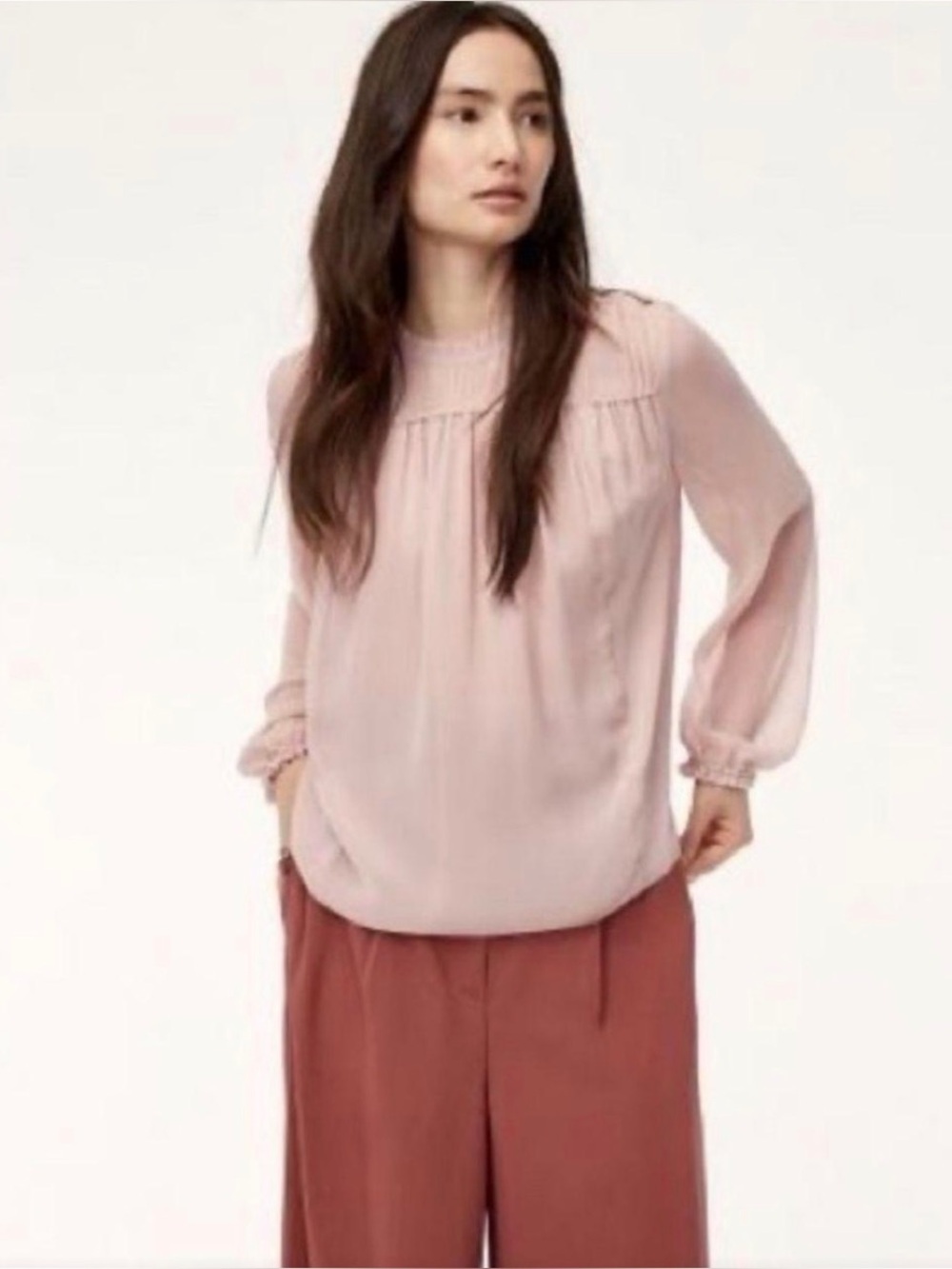 Aritzia Wilfred Dusty Pink Blouse